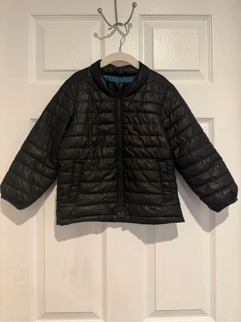 Old Navy Boys Black Quilted Puffer Jacket Coat 4T Lightweight Zip